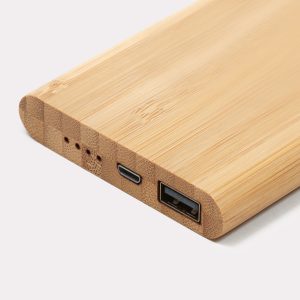 Exemple de batterie externe en bambou imprimé en qualité professionnelle