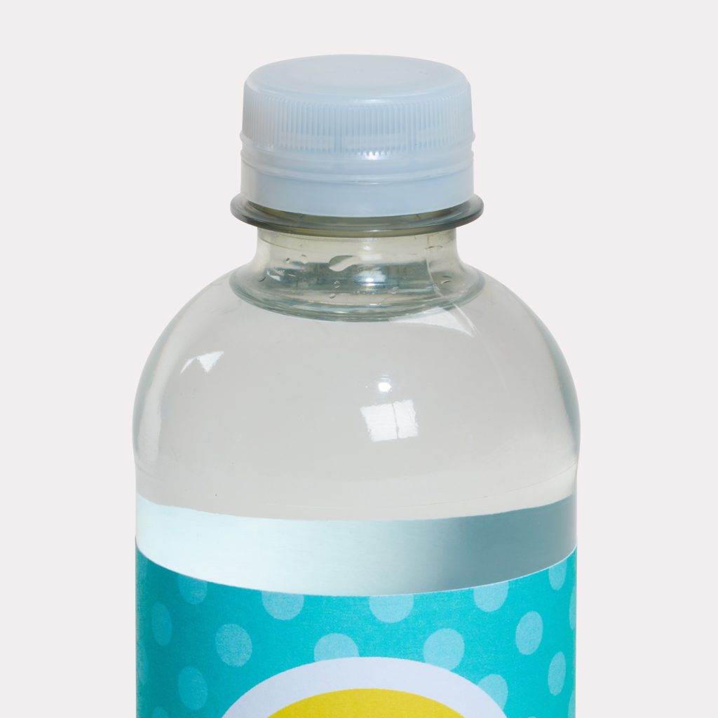 Impression de bouteille d’eau en r-pet 330 ml professionnelle par BDX Print
