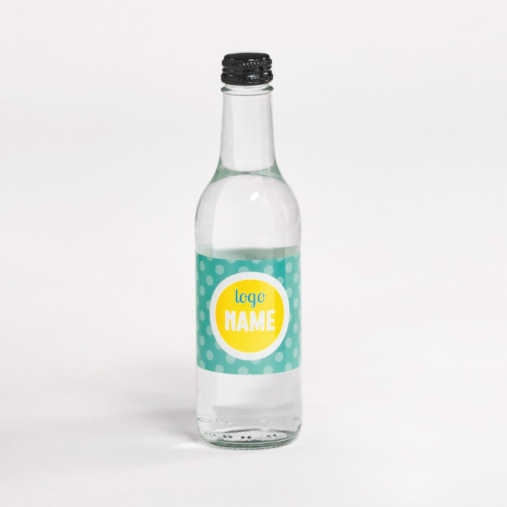 Impression de bouteille d’eau en verre 330 ml professionnelle par BDX Print
