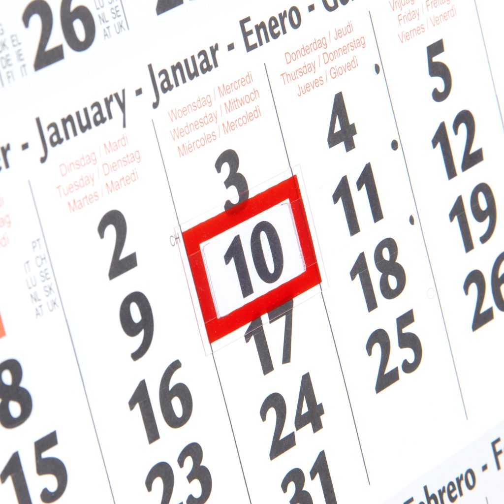 Impression de calendrier sur 3 ou 4 mois 2026 professionnelle par BDX Print