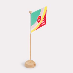 Exemple de drapeaux de table imprimé en qualité professionnelle