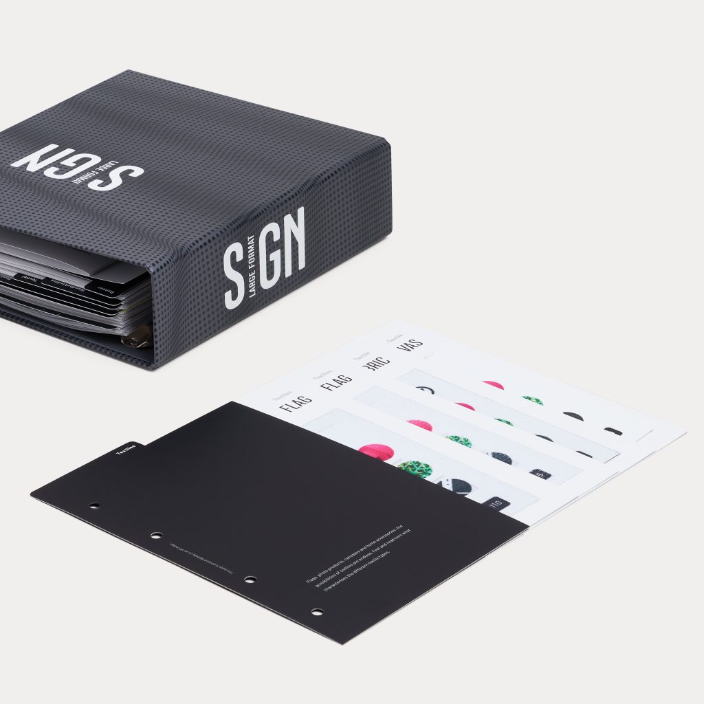 Impression de lookbook sign – catégorie textiles professionnelle par BDX Print