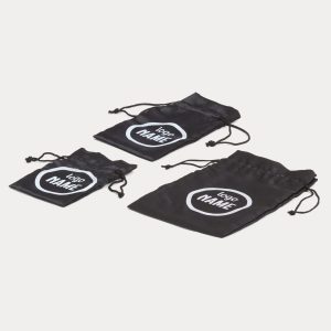 Exemple de pochette en satin avec cordons de serrage imprimé en qualité professionnelle