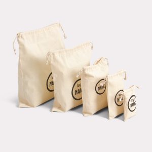 Exemple de sac en coton avec cordons de serrage imprimé en qualité professionnelle