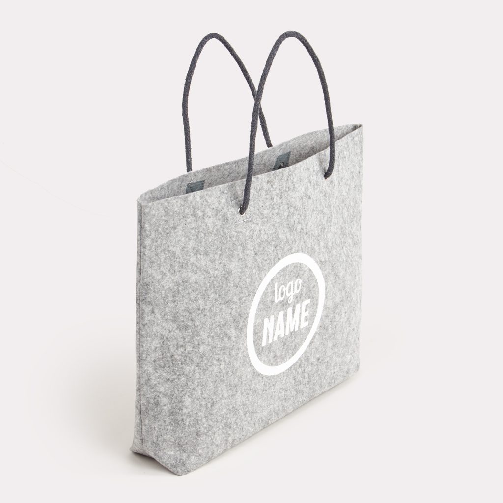 Impression de sac en feutrine avec anses en corde professionnelle par BDX Print