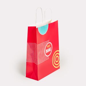 Exemple de sac en papier avec anses torsadées – offset imprimé en qualité professionnelle