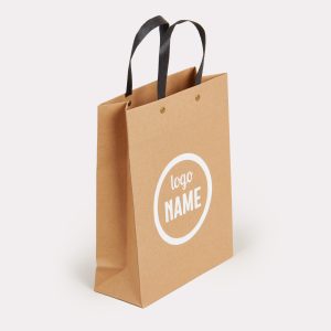 Exemple de sac luxe en papier – recyclé avec goujons imprimé en qualité professionnelle