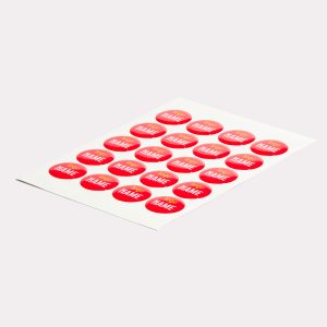 Exemple de sticker 3d doming imprimé en qualité professionnelle
