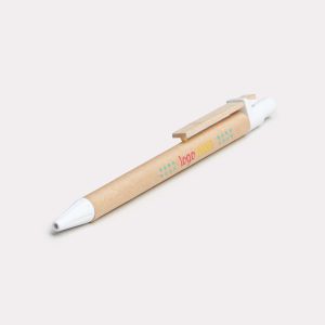 Exemple de stylo en carton recyclé imprimé en qualité professionnelle