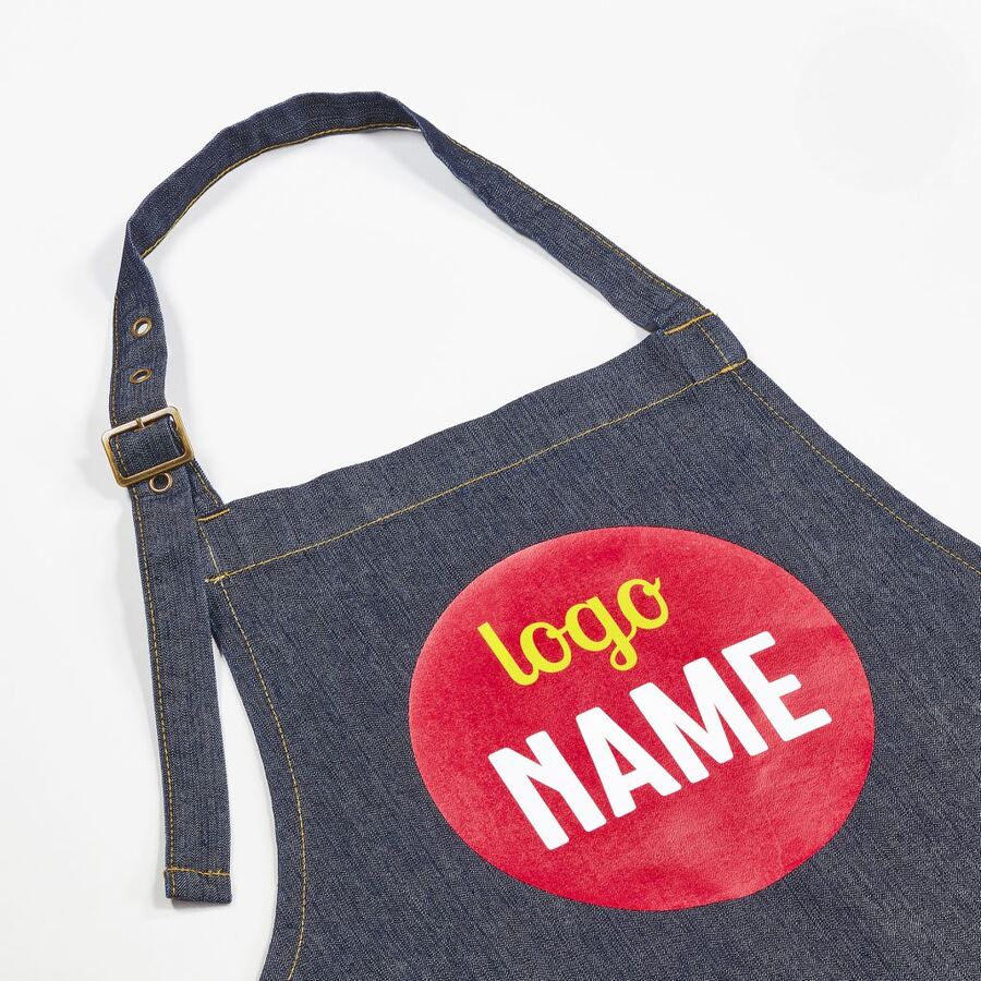 Impression de tablier en tissu jeans professionnelle par BDX Print
