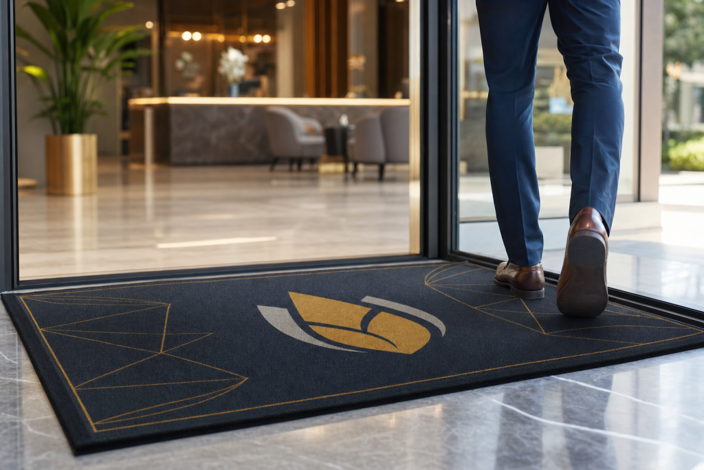 Tapis d’entrée personnalisé : soigner l’accueil de son entreprise