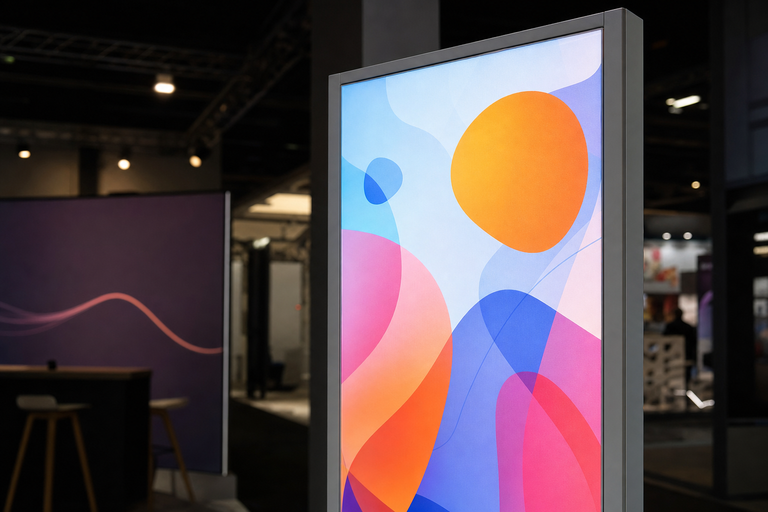 Totems et comptoirs textiles : la PLV modulable pour vos salons