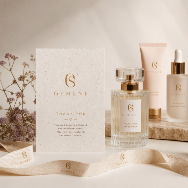 Carte ensemencée à offrir pour marque beauté