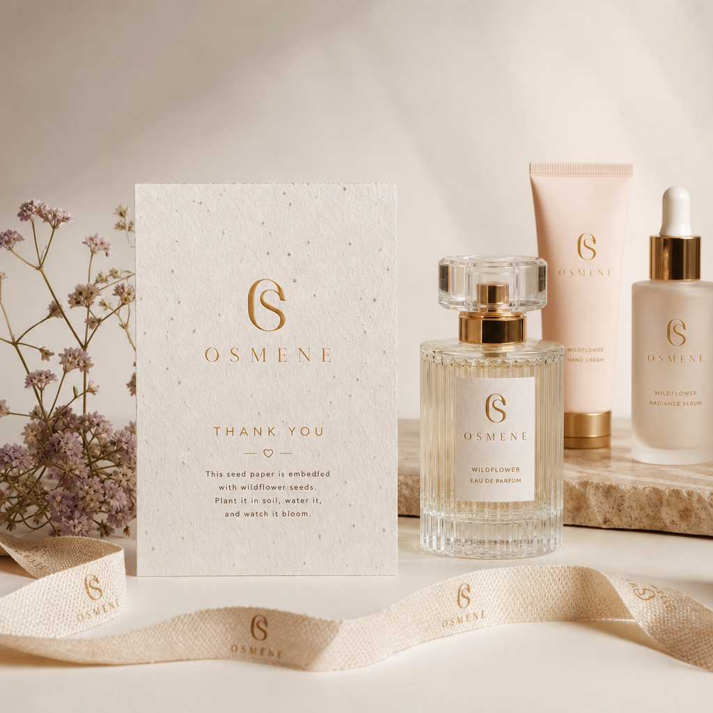 Carte ensemencée à offrir pour marque beauté