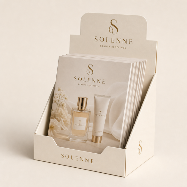 Présentoir à dépliants pour point de vente beauté