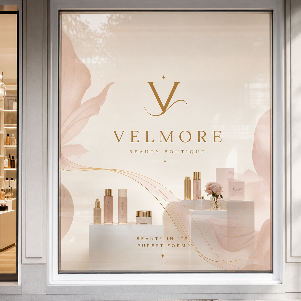 Sticker vitrine double-face beauté