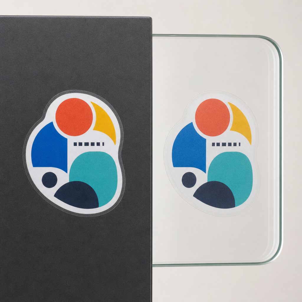 Stickers transparents avec blanc de soutien