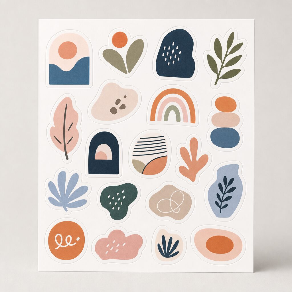 Stickers découpe à la forme en planche
