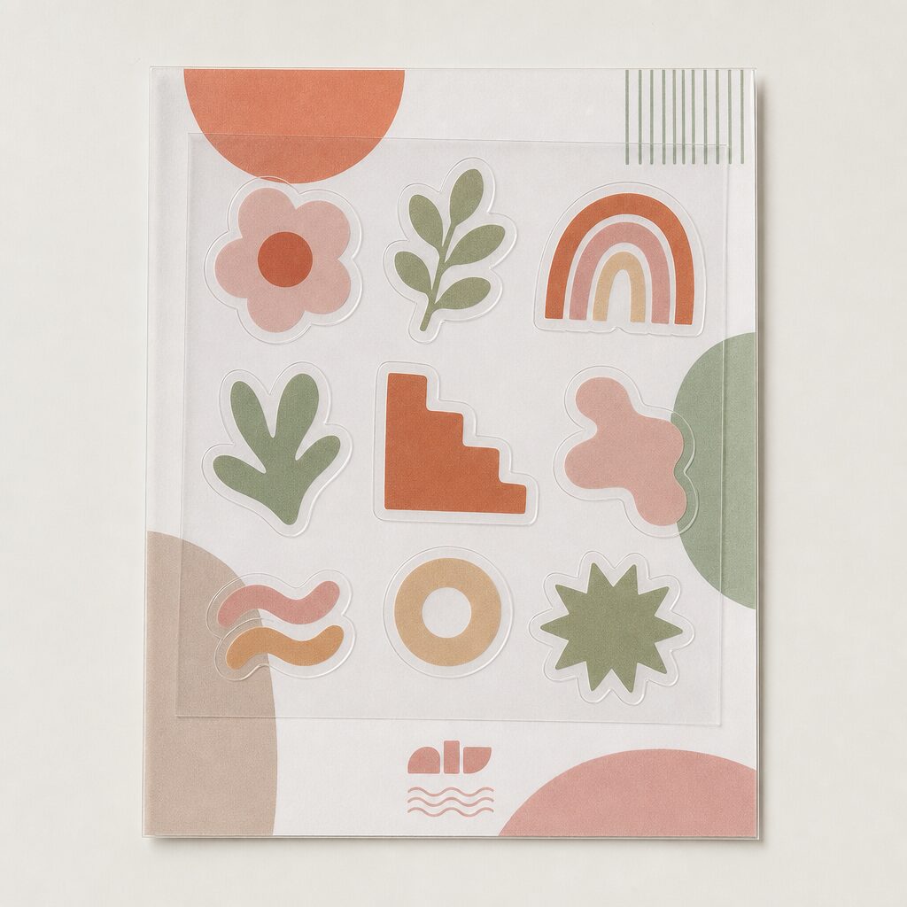 Stickers transparents en planche