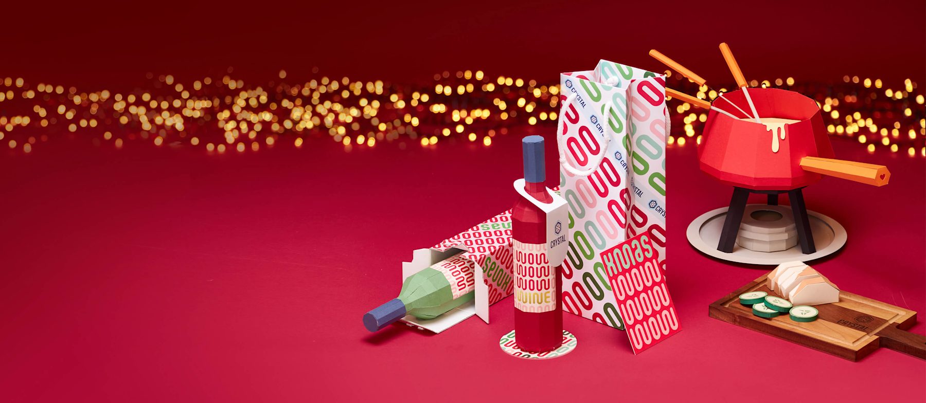 Coffret de fin d’année : bouteille habillée, sac à vin, collerette et planche personnalisés