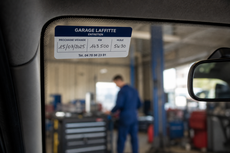 Étiquette rappel vidange pare brise : quoi inscrire et où la coller