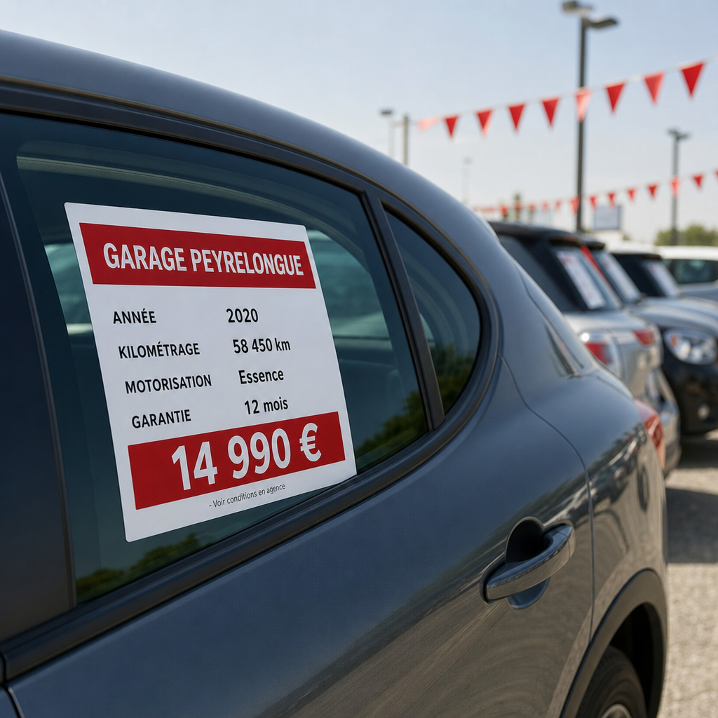Affiche adhésive d'information véhicule d'occasion