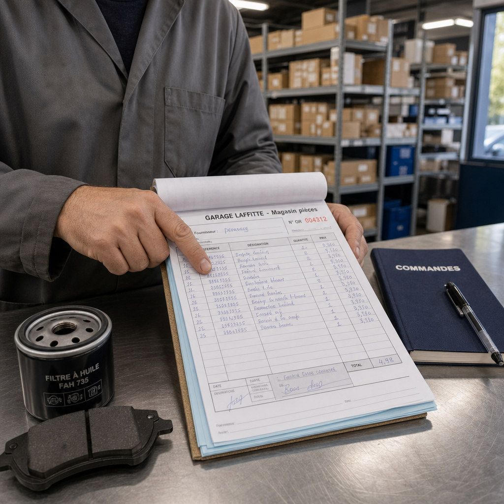 Bon de commande de pièces détachées autocopiant