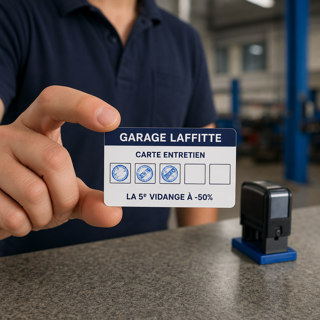Carte de fidélité PVC de garage