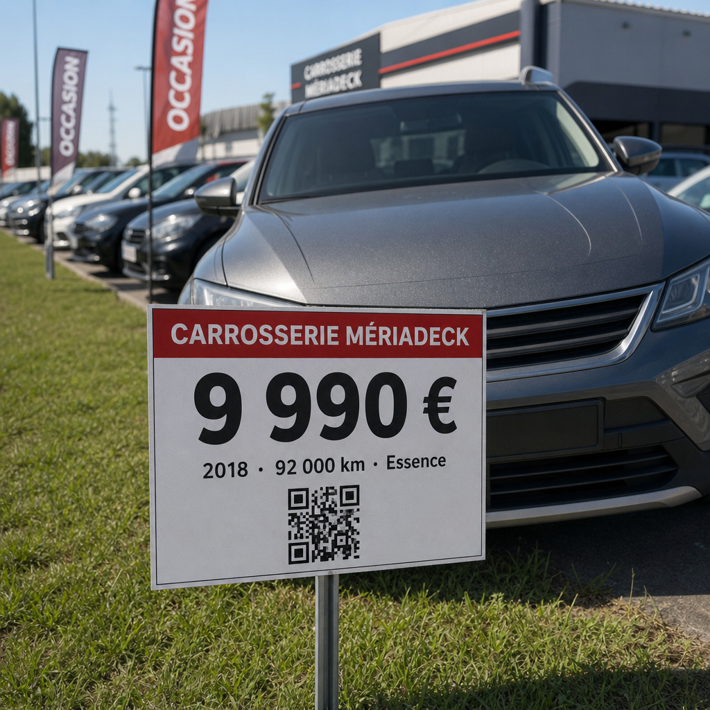 Panneau de prix sur le parc