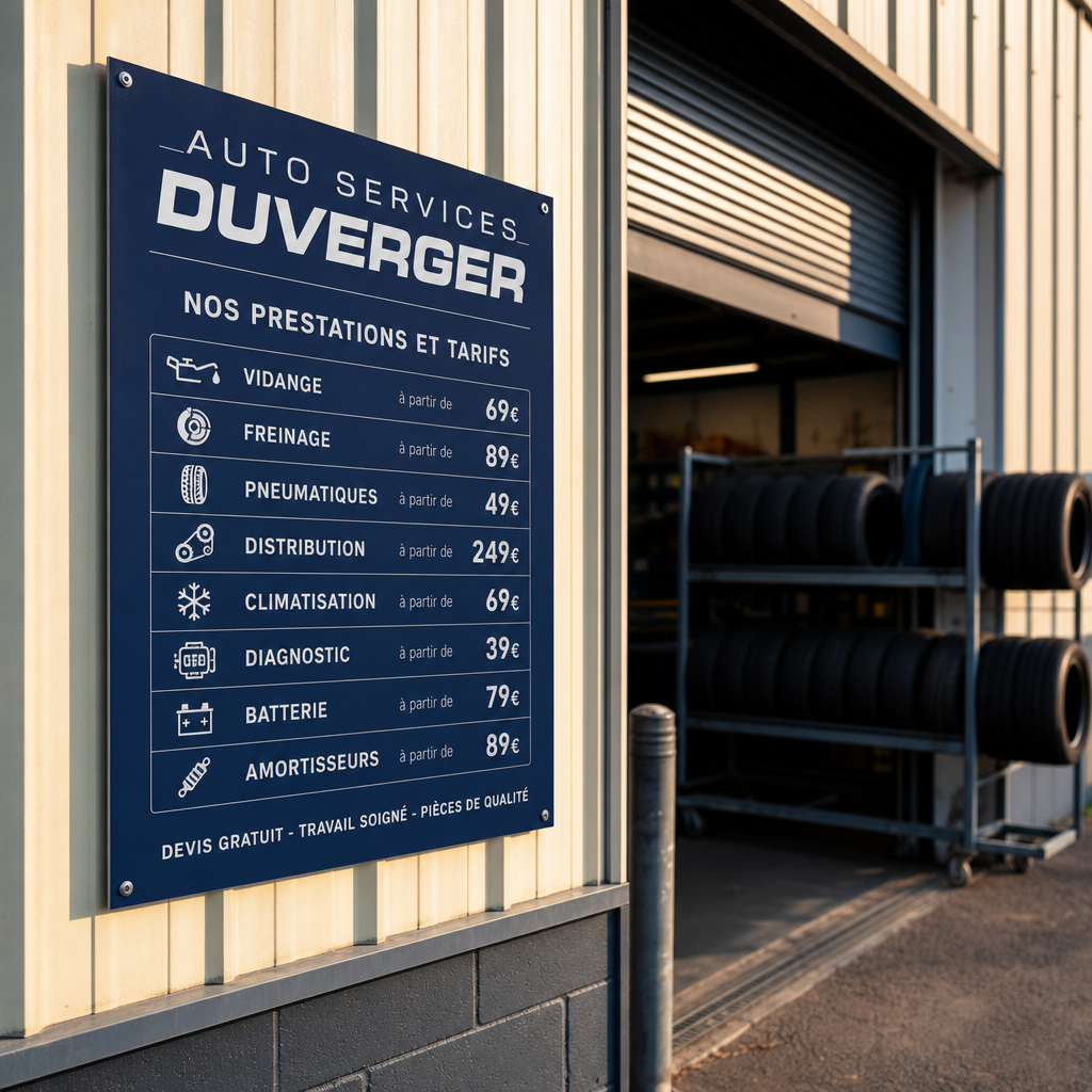 Panneau de tarifs extérieur en aluminium