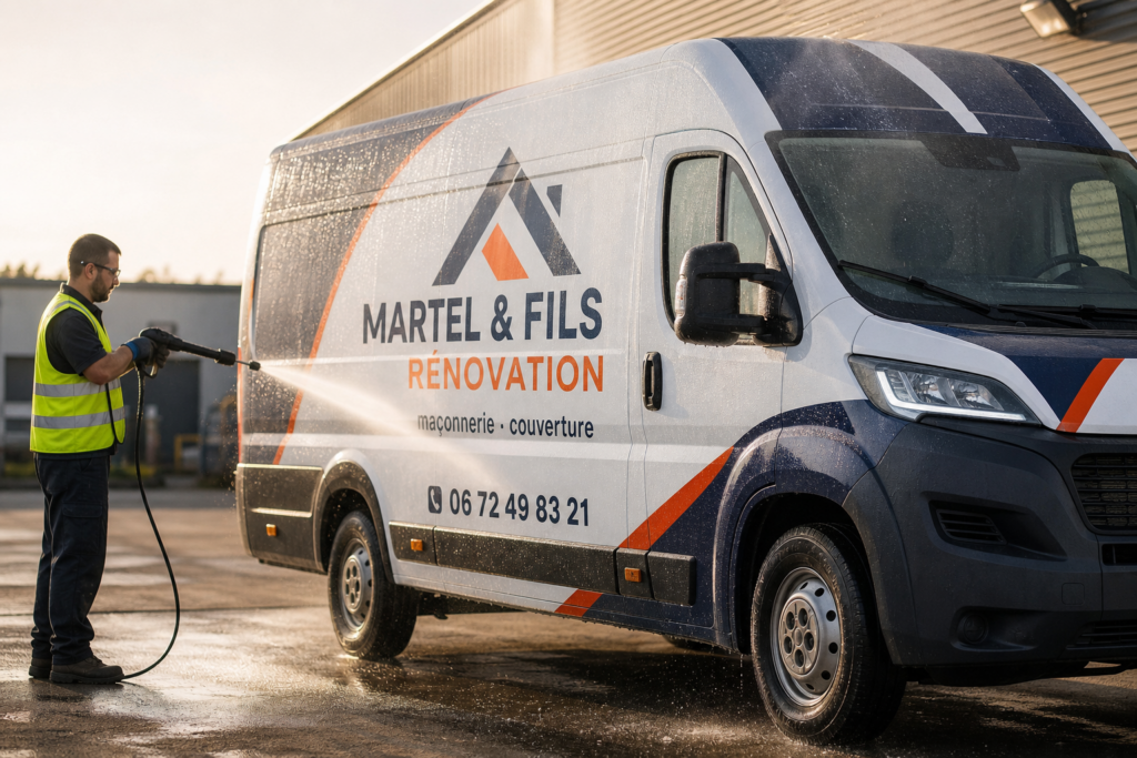 Covering vehicule lavage haute pression : le karcher abîme-t-il votre marquage ?