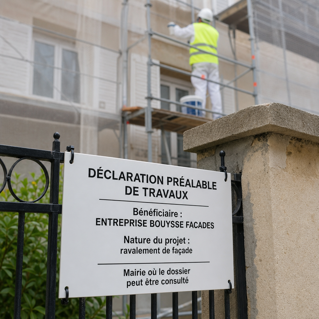 Panneau de déclaration préalable de travaux