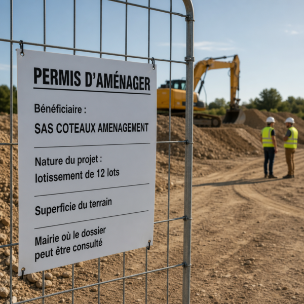 Panneau de permis d'aménager et de permis de démolir