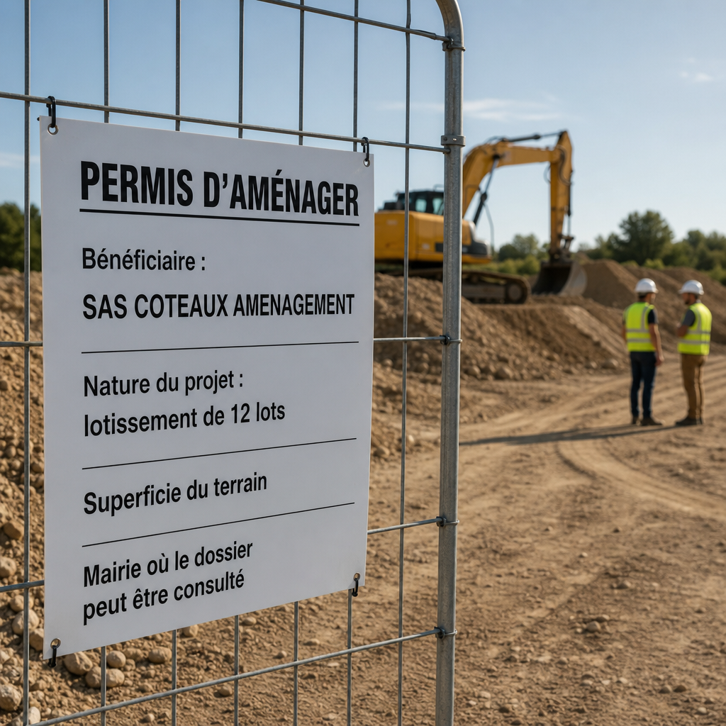 Panneau de permis d'aménager et de permis de démolir