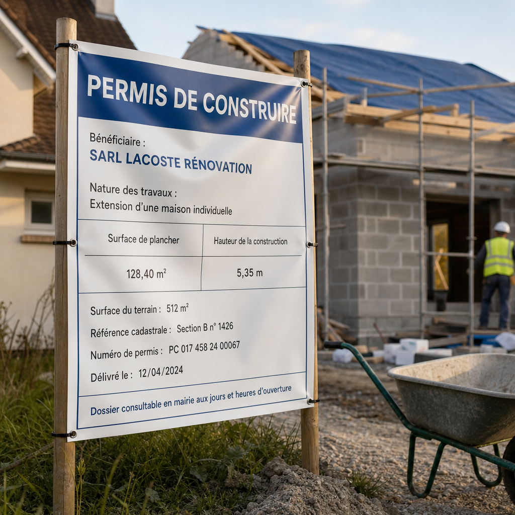 Panneau de permis de construire PVC souple économique
