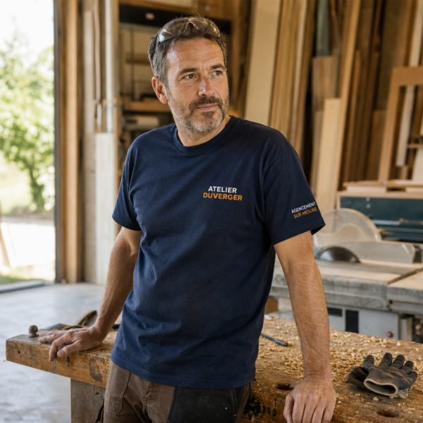 T-shirt workwear floqué
