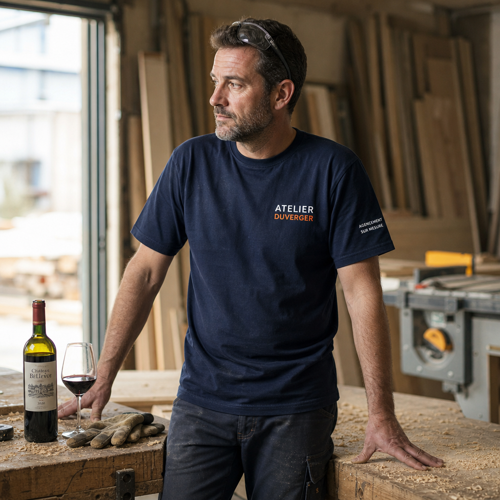 T-shirt workwear floqué