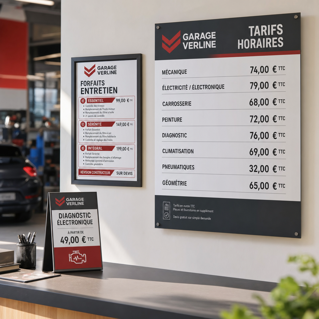 Affichage réglementaire & prix