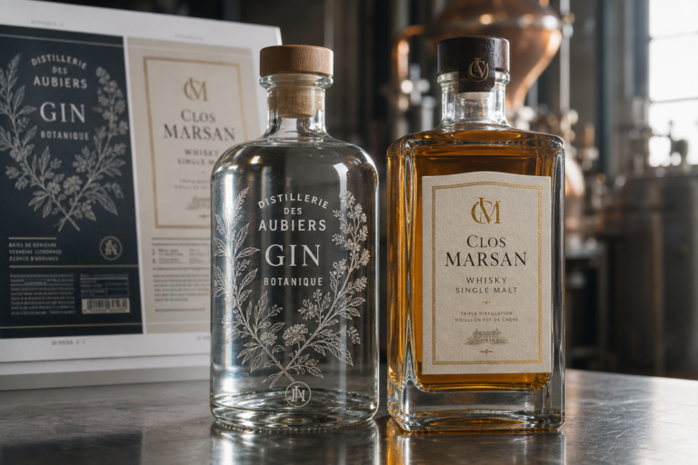 Étiquette spiritueux personnalisée : habiller un gin, un whisky ou une liqueur sans copier les codes du vin