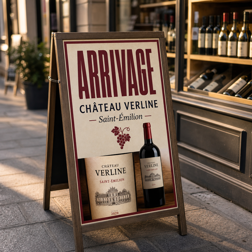 Chevalet de trottoir pour caviste