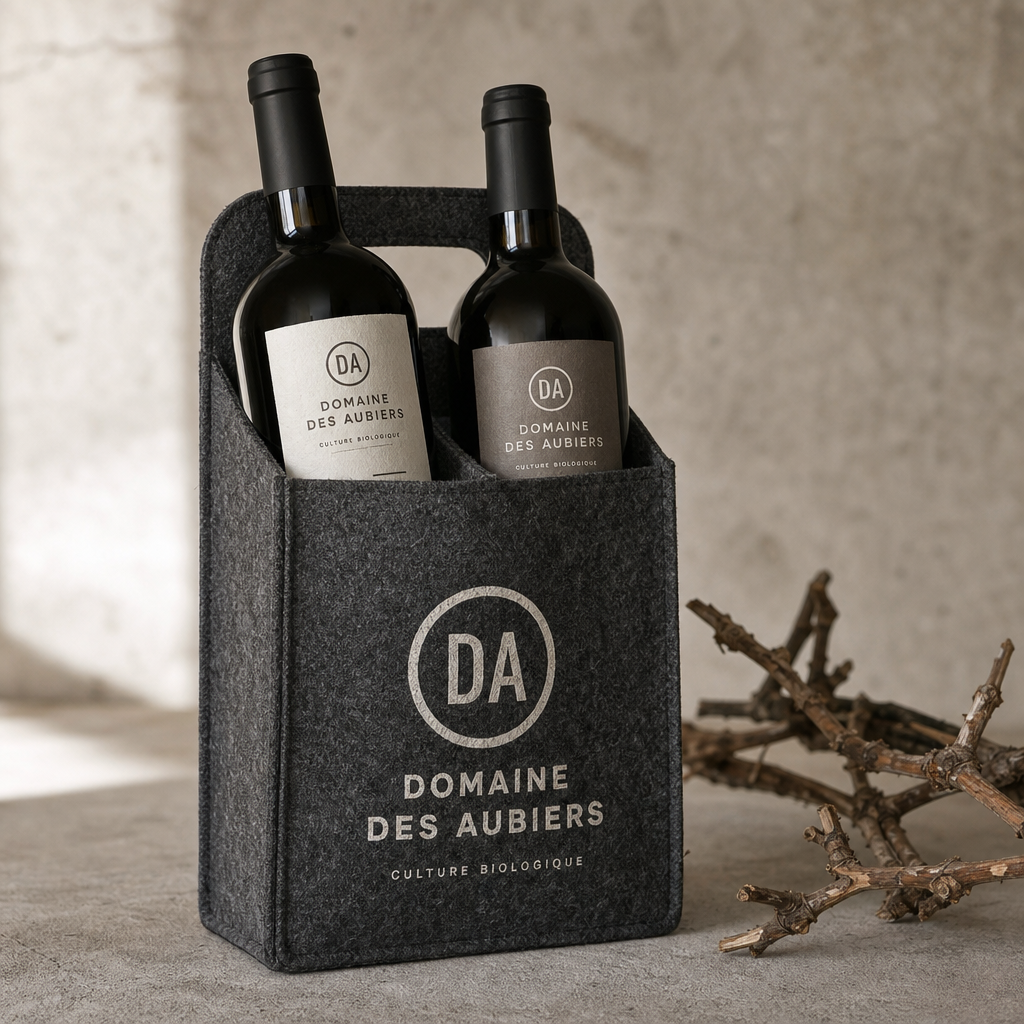 Coffret à vin en feutre PET recyclé