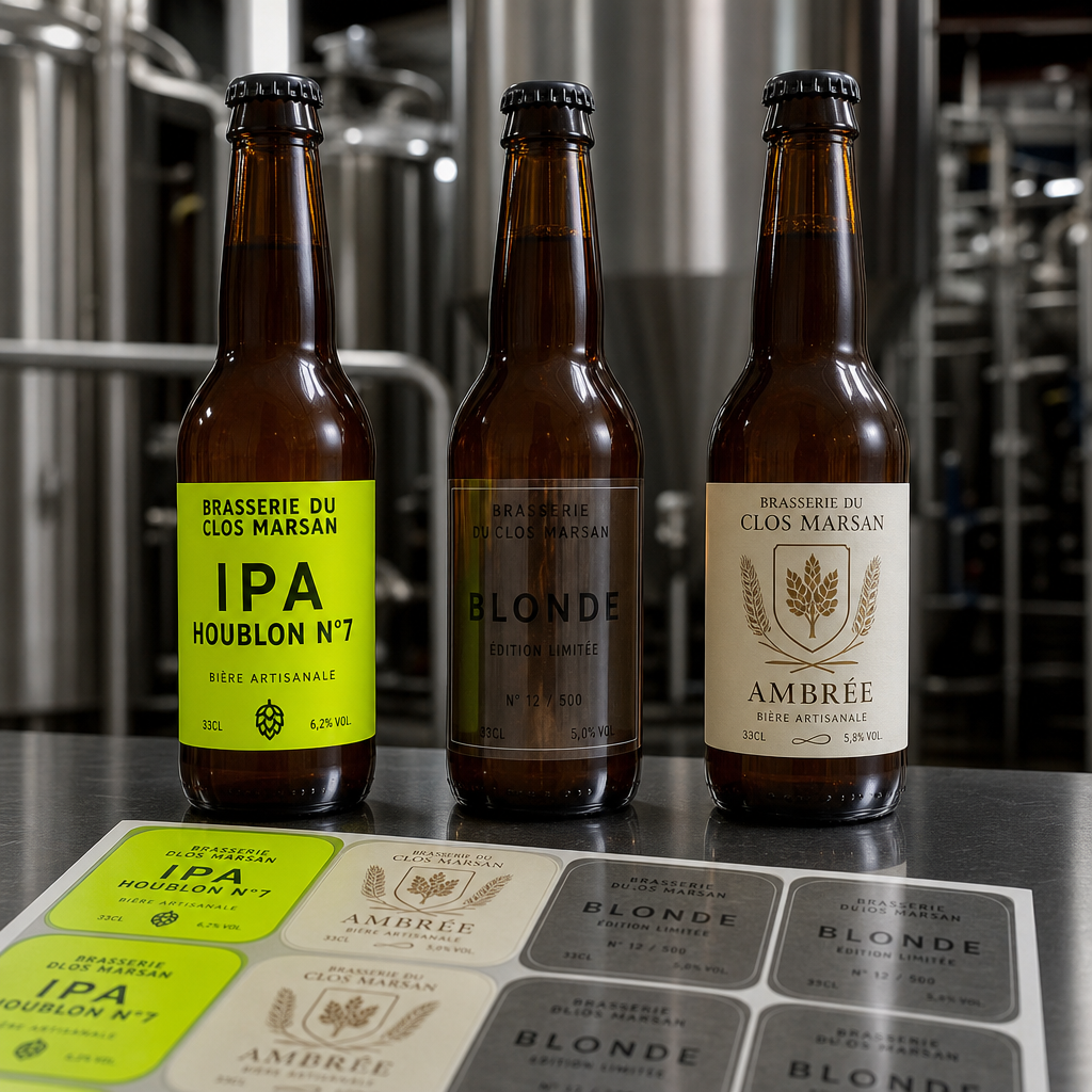 Étiquette de bière pour brasserie artisanale