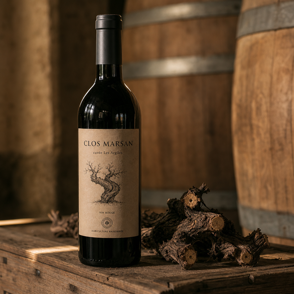 Étiquette de vin bio en papier kraft et matières recyclées