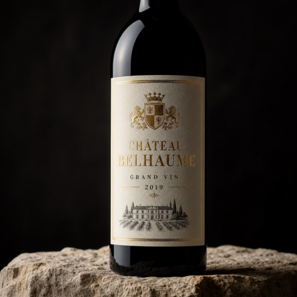 Étiquette de vin avec dorure or, argent ou cuivre