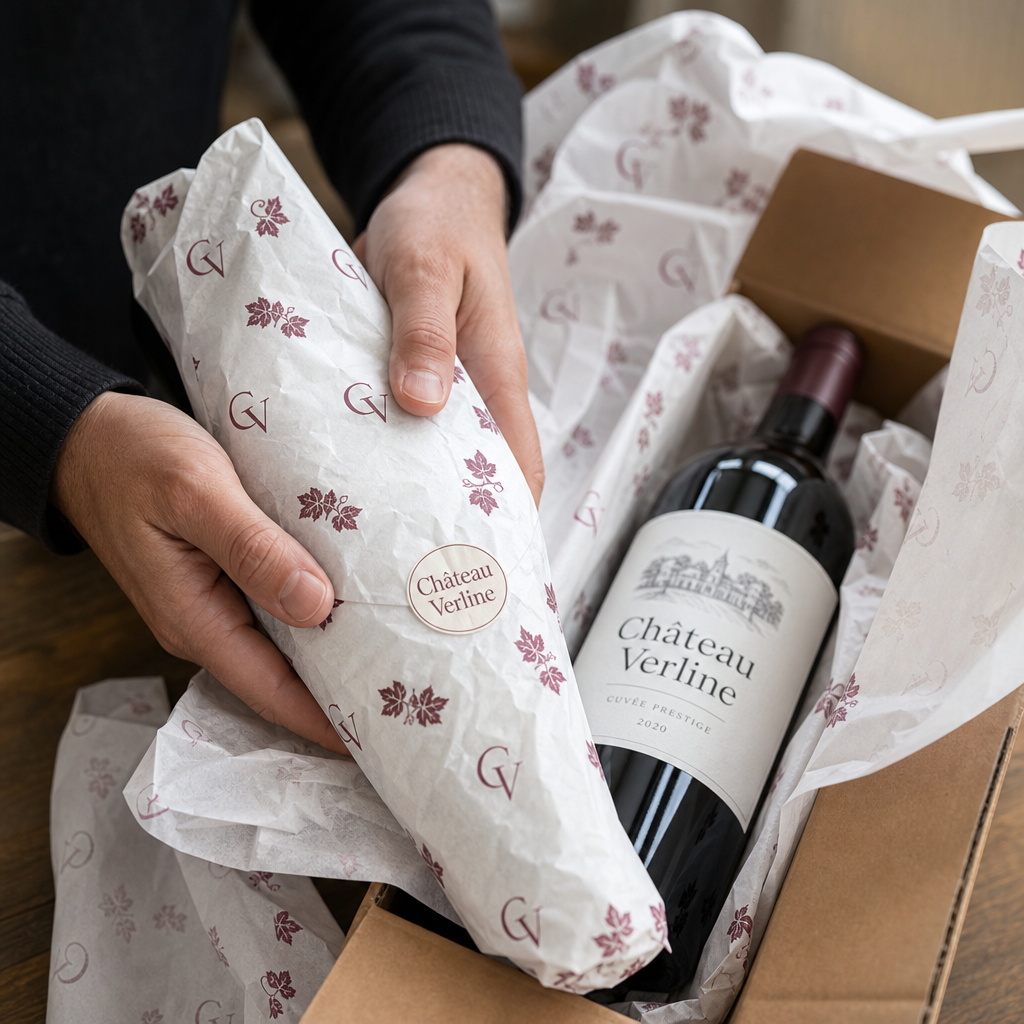 Papier de soie imprimé pour calage de coffret