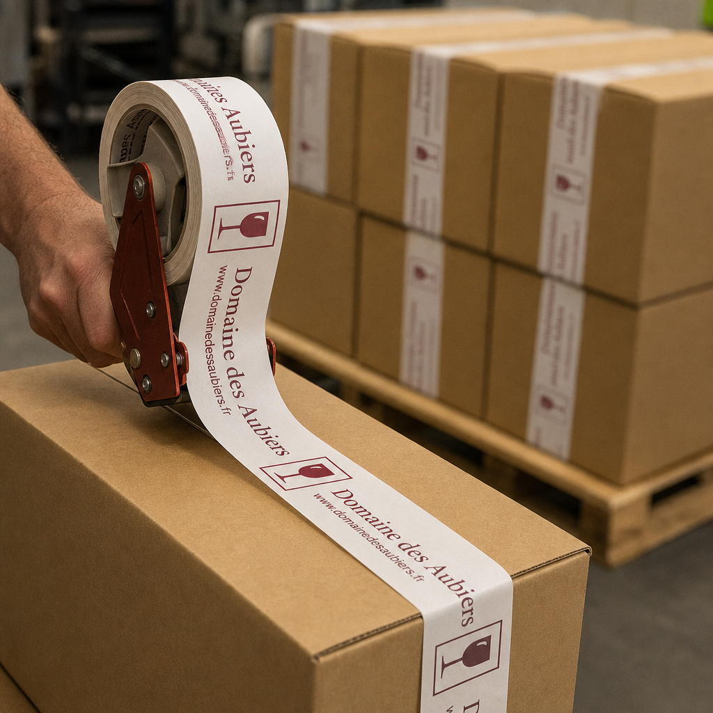 Ruban adhésif personnalisé pour cartons du domaine