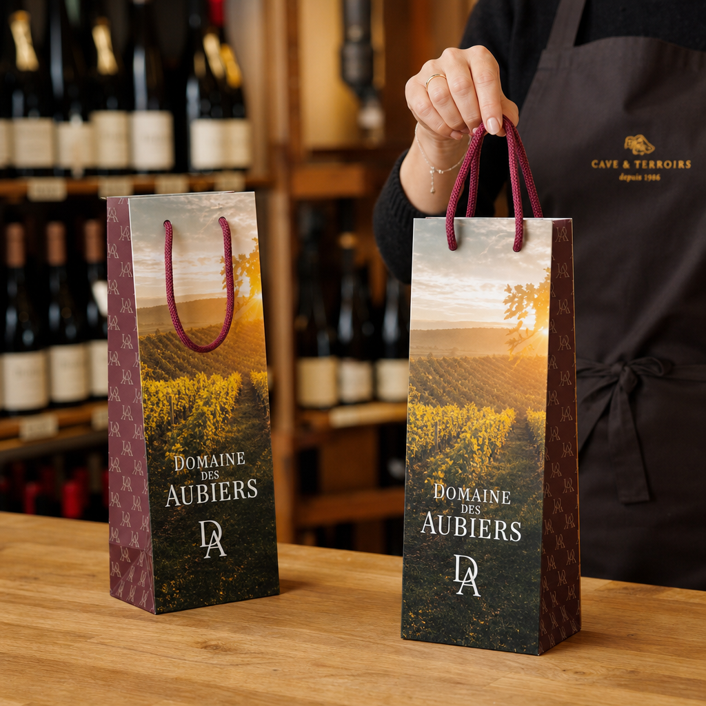 Sac papier luxe porte-bouteille