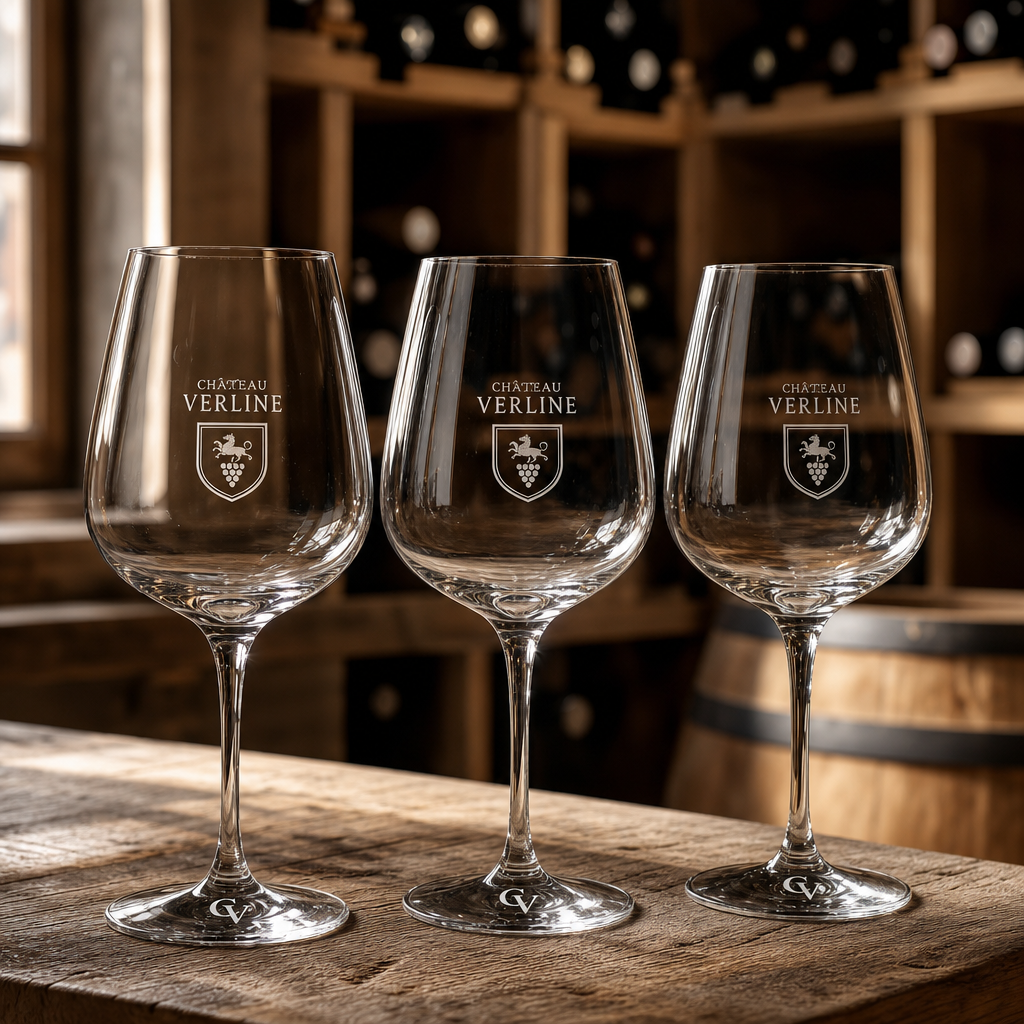 Verre à vin personnalisé au nom du domaine